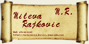 Mileva Rajković vizit kartica